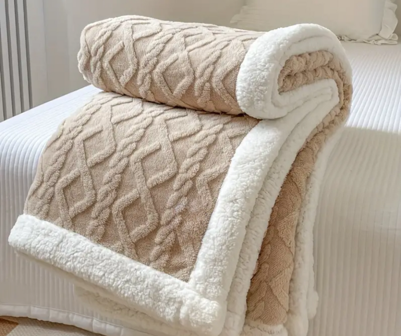 Reversible Sherpa Throw Blanket