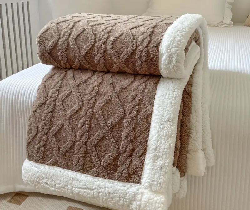 Reversible Sherpa Throw Blanket