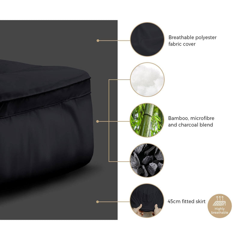 Bamboo Charcoal Mattress Topper - 50% OFF CLEARANCE