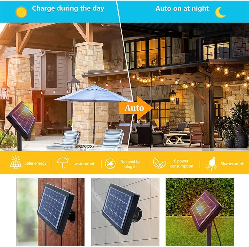 Break-Resistant LED Solar Festoon Lights