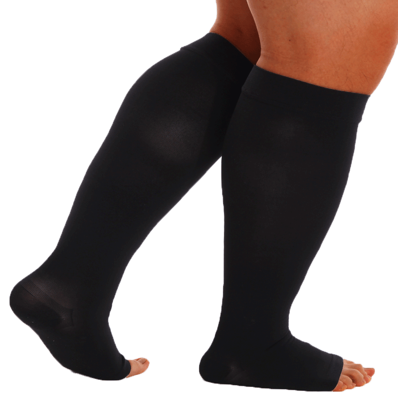 Plus Size Open Toe Compression Socks