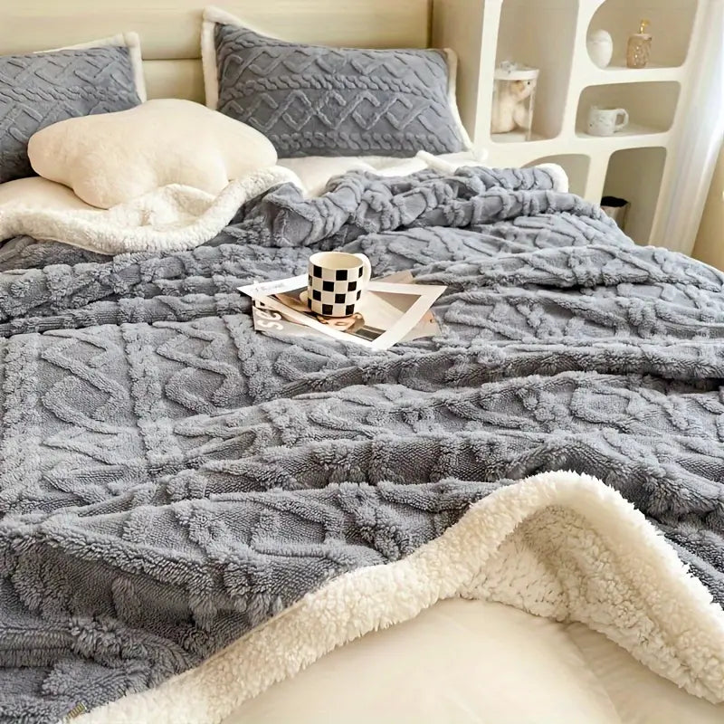 Reversible Sherpa Throw Blanket